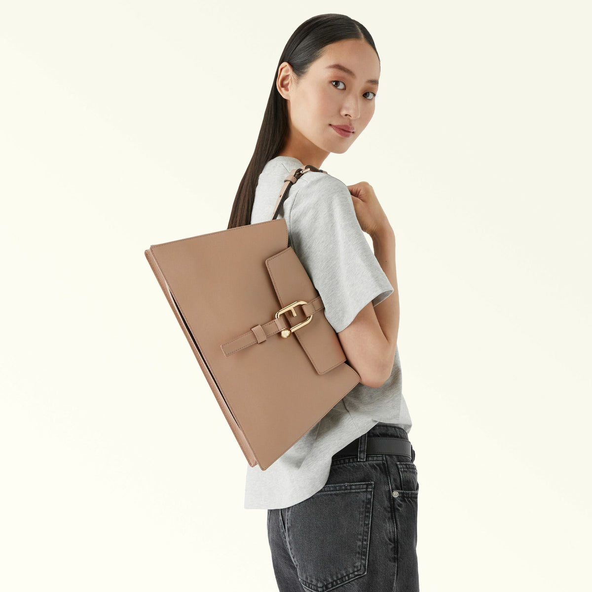 Shoulder Bag Greige NUVOLA - Furla Bags